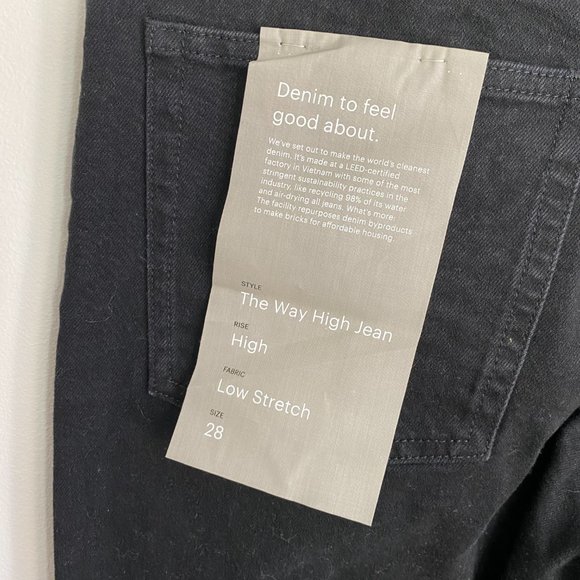 NWT Everlane The Way High Rise Straight Leg Jean in Coal Size 28 - Picture 6 of 6